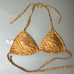 Aerie Real Good Animal Print Triangle String Bikini Top Size XL NWT